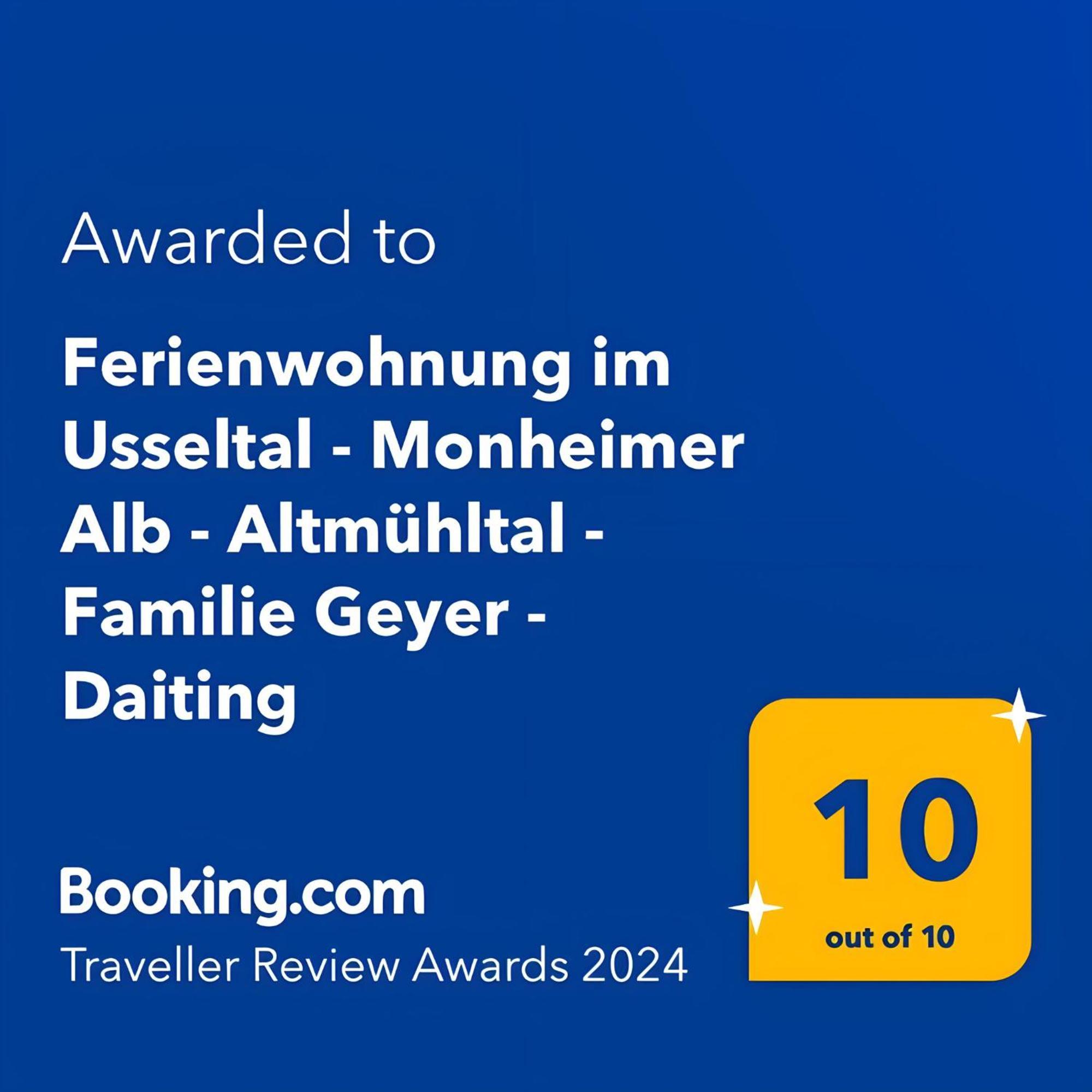 Ferienwohnung Im Usseltal - Zirben Spa - Monheimer Alb - Altmuehltal - Familie Geyer Daiting Monheim  외부 사진
